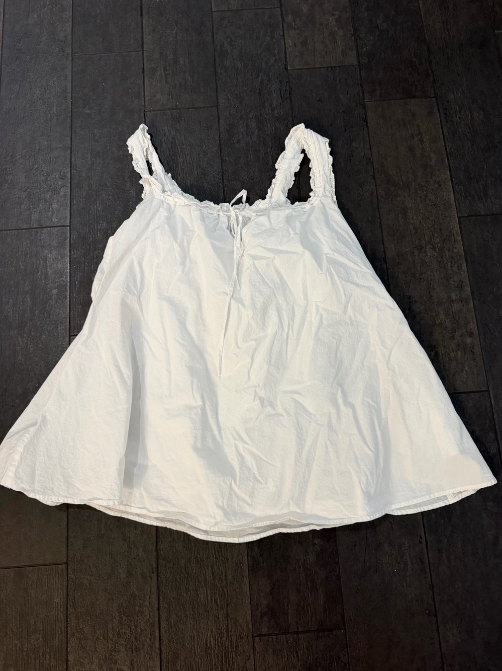 Princess Polly White Ruffle-Neck Lightweight Tank mini dress - Picture 2 of 5